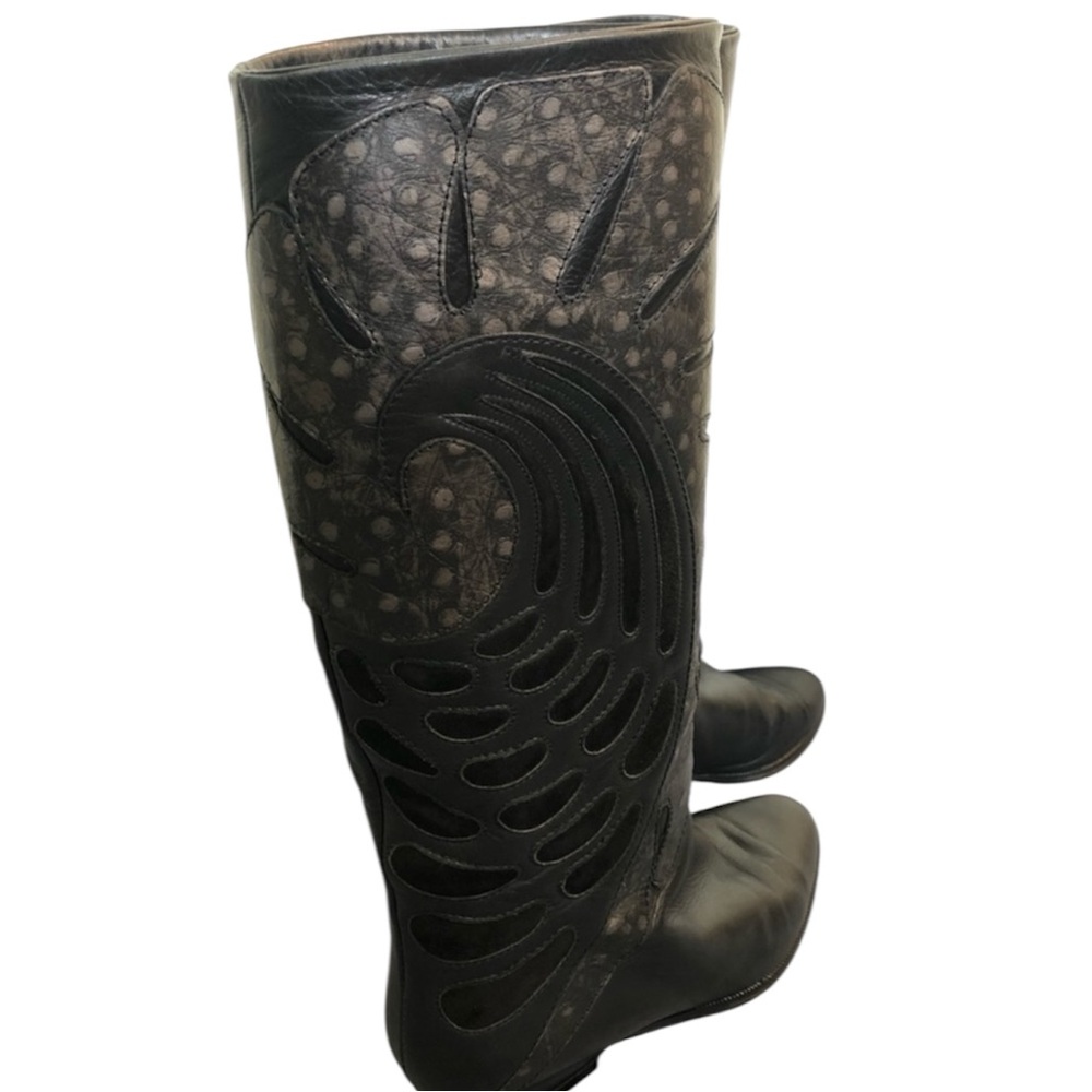 Tatiana Vintage Italian Leather Boots Patterned Size 38 US 7.5 - Picture 5 of 17